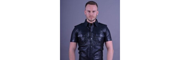 Leather shirt, short sleeve