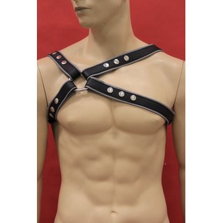 Chest harness Freestyle, leather, black/gray. Slingking&trade;