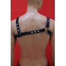 Chest harness "Freestyle", leather, black/gray. Slingking™