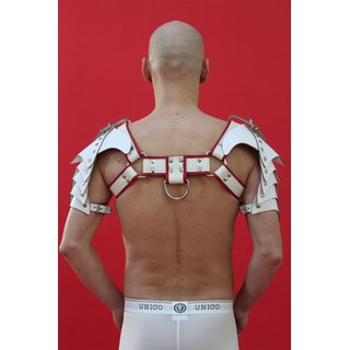 Shoulder armor Gladiator, leather, white. Slingking&trade;