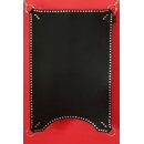 Sling mat turn over, rectangle. Leather, black/red. Slingking™