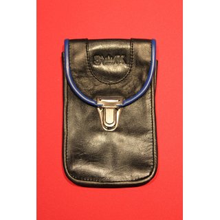 Gürteltasche, Smartphone Tasche, Leder, schwarz / blau
