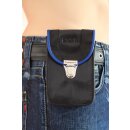 Gürteltasche, Smartphone Tasche, Leder, schwarz / blau