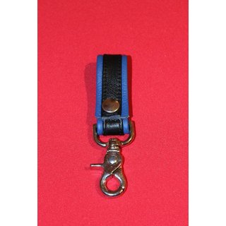 Gürtel Lederschlüsselanhänger, schwarz / blau