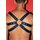 Chest harness "M", exclusive, leather, black/blue. Slingking™