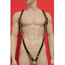 Harness V-Style, leather, black/yellow. Slingking&trade;