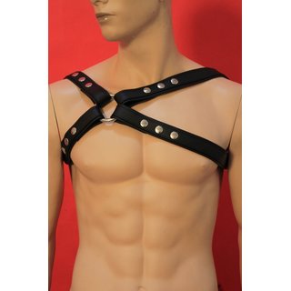 Chest harness Freestyle, leather, black/black. Slingking&trade;