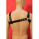 Chest harness "Freestyle, leather, black/black. Slingking™
