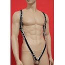 Harness "V-Style", leather, black/white....