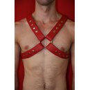 Cross harness, Powercross, exclusive, leather, red....