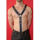 Harness Y-Design, exclusive, leather, black/blue....