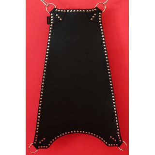 Sling mat turn over, trapezoid. Leather, black/red. Slingking&trade;