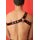 Chest harness "3 stripes", leather, black/red. Slingking™