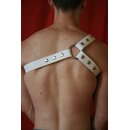 Chest harness "3 stripes", exclusive, leather, white. Slingking™