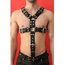 Harness Y-Front, with penis strap, leather, black