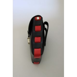 Gürteltasche, CLASSIC, groß, Hochformat, Leder, schwarz / rot