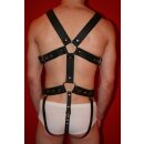 Harness "slave", three in one, leather, black,...