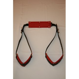 Travel sling Classic, leather, black/red