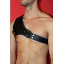Shoulder Harness, leather, black/blue. Slingking™