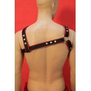 Cest harness "Freestyle", leather, black/red. Slingking™