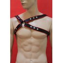 Cest harness Freestyle, leather, black/red