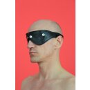 LEDER AUGENMASKE mit abnehmbaren Augenklappen, schwarz