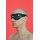 LEDER AUGENMASKE mit abnehmbaren Augenklappen, schwarz