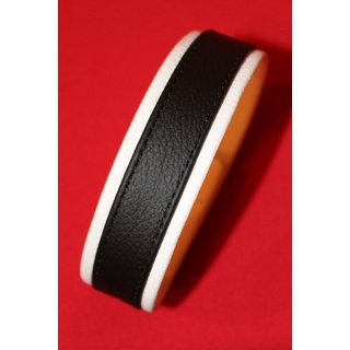 Oberarmband/Leder-Muskelband, Mid-Line, Bicolor weiss/schwarz
