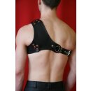 Shoulder harness, leather, black. Slingking™