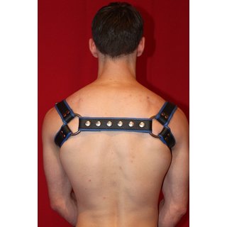 Harness Holster, leather, black/blue