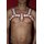 Chest harness "Bulldog", leather, white/red. Slingking™