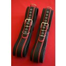 Oberschenkelfessel, Leder, schwarz/rot. Slingking™ L-XL