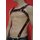 Bulldog harness, "Suspender", leather, black/red. Slingking™