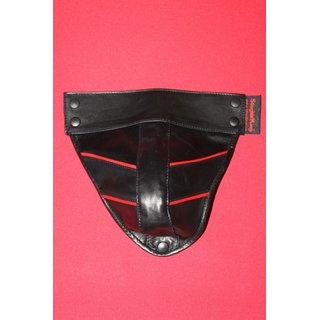 LEDER JOCKSTRAP, SK-Design, RED STRIPES, schwarz / rot