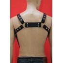 Bulldog harness, "V-Style", leather, black. Slingking™