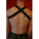 Chest harness "Bulldogcross", exclusive, leather, black. Slingking™