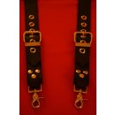 Harness, "Gladiator-twin", leather, black. Slingking™