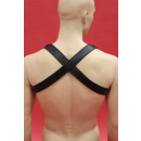 Cest harness "Bulldogcross", leather, black L-XL