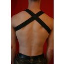 Chest harness "Bulldogcross", exclusive, leather, black S-L