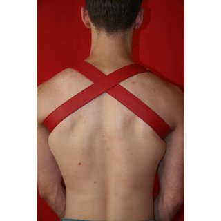 Chest harness Bulldogcross, exlusive, leather, red. Slingking&trade;