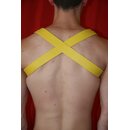 Chest harness "Bulldogcross", exlusive, leather, yellow. Slingking™