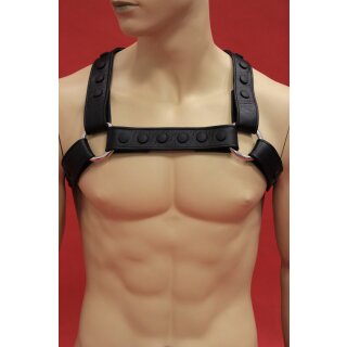 Cest harness "Bulldogcross", leather, black. Slingking™