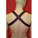 Harness "Bulldogcross", Leder, schwarz/rot. Slingking™