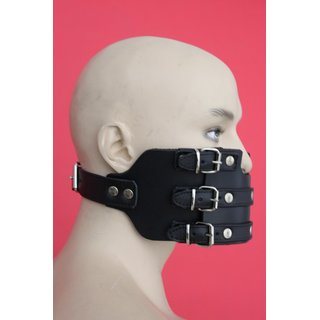 Mouth mask with ball gag, black