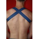 Chest harness "Bulldogcross", exlusive, leather, blue. Slingking™