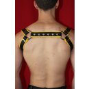 Harness "Holster", leather, black/yellow. Slingking™