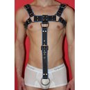 Harness "Bulldog II" m. Penisgurt, Leder, schwarz/blau. Slingking™