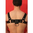 Harness "Bulldog II" with penis strap, leather, black S-M