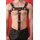 Harness "Bulldog II" with penis strap, leather, black/red L-XL