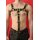 Harness "Bulldog II" with penis strap, leather, black/yellow S-M